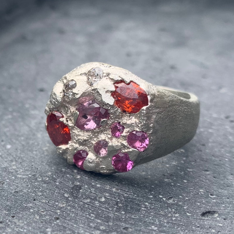 Moxie - Silver and synthetic sapphires ring