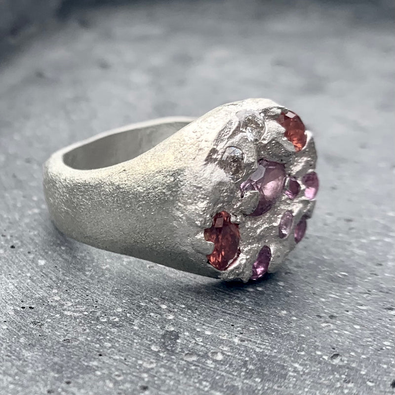Moxie - Silver and synthetic sapphires ring