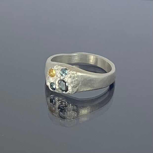 Discovery - Silver and sapphire ring