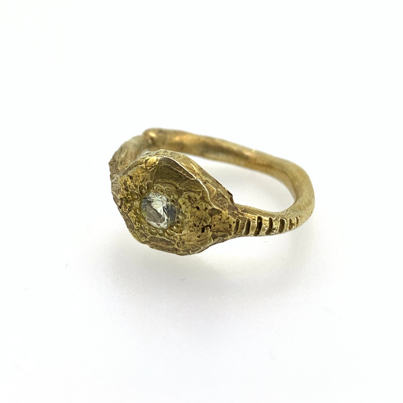 Rebel 18k gold plated sterling silver cubic zirconia ring Leah