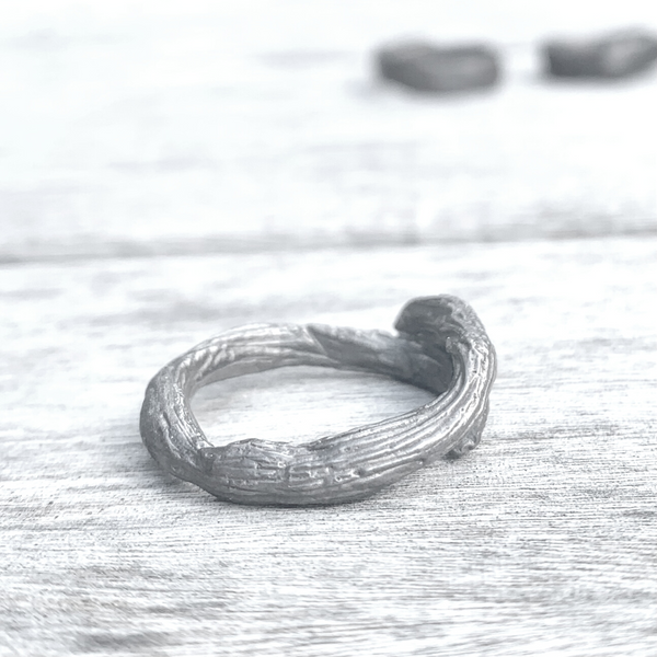 Tangle - Silver oxidised band ring