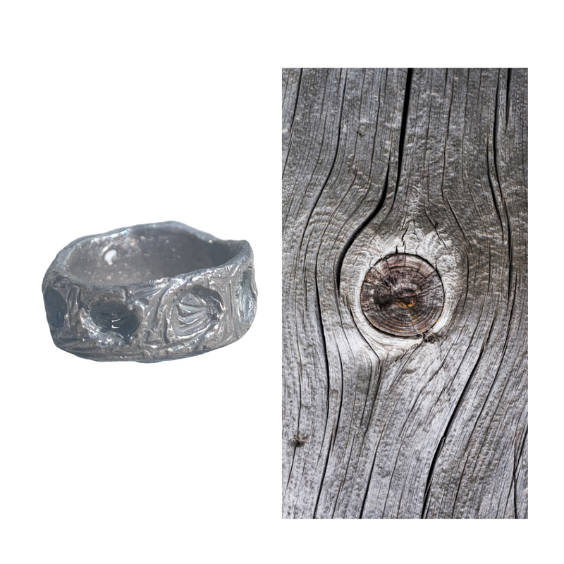 Knotty - Silver oxidised band ring